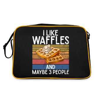 Waffle Lover Gifts - Retro Bag - black/gold - Back