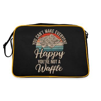 Waffle Lover Gifts - Retro Bag - black/gold - Back