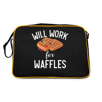 Waffle Lover Gifts - Retro Bag - black/gold - Back