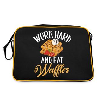 Waffle Lover Gifts - Retro Bag - black/gold - Back