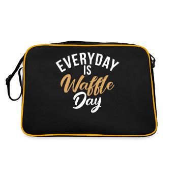 Waffle Lover Gifts - Retro Bag - black/gold - Back