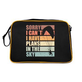 Sorry Ich Habe Pläne Im Himmel – Paramotoring - Retro Tasche - Schwarz/Gold - Hinten