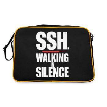 SSH. Gehe in Stille für innere Ruhe - Retro Tasche - Schwarz/Gold - Hinten