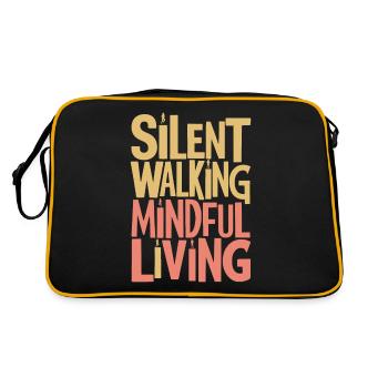 Marche silencieuse Achtsames Leben Vie consciente - Sac Retro - noir/or - Dos