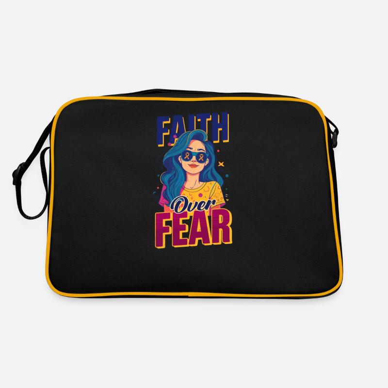 MS-Bewusstsein: Glaube statt Angst - Retro Tasche - Schwarz/Gold
