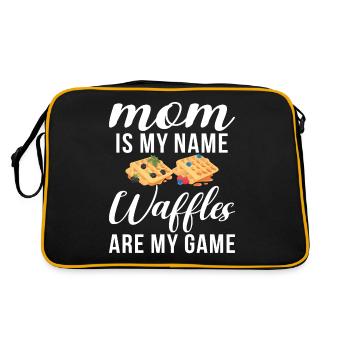 Waffle Lover Gifts - Retro Bag - black/gold - Back