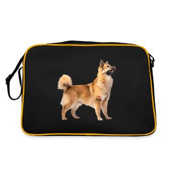 Norvégien Buhund Dad Papa - Sac Retro - noir/or - Dos