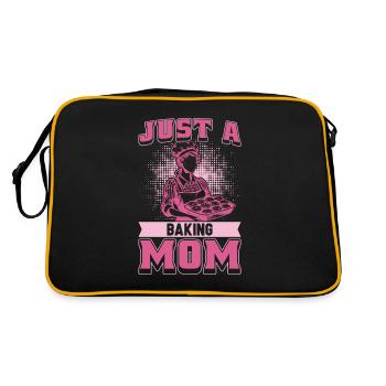 Baking Baker Bakery Mom Just A Baking Mom - Retro Bag - black/gold - Back
