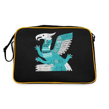 Aztekischer Gott Alte Mythologie Quetzalcoatl - Retro Tasche - Schwarz/Gold - Hinten