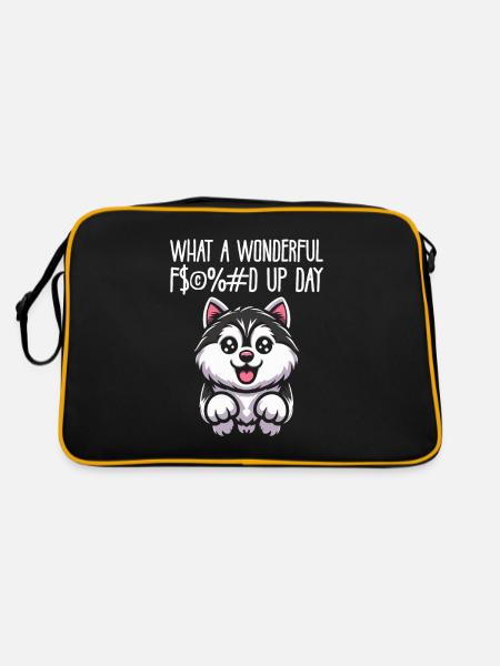 Journée de merde du Husky sibérien - Sac Retro - noir/or - Dos