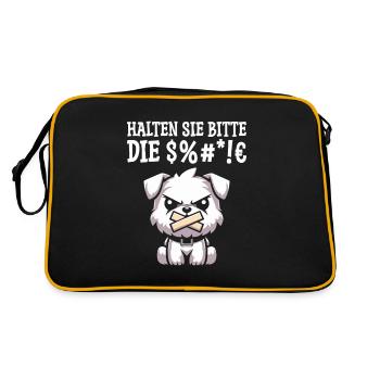 Wheaten Terriers, please keep your mouth shut - Retro Bag - black/gold - Back
