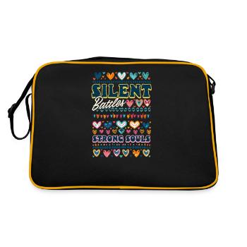 Invisible Disability Silent Battles, Strong Souls - Retro Bag - black/gold - Back