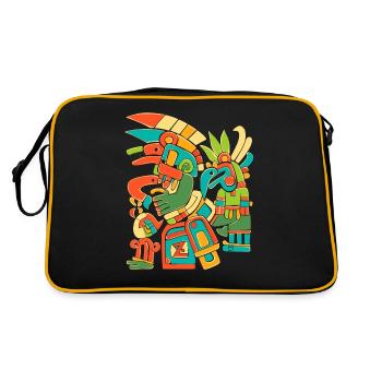 Dieu aztèque Mythologie ancienne Mictlantecuhtli - Sac Retro - noir/or - Dos