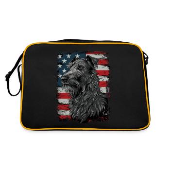 Scottish Deerhound, America USA - Retro Bag - black/gold - Back