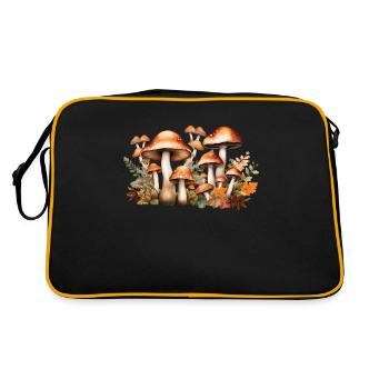 Champignon sauvage et lune Pas de temps, je cherche - Sac Retro - noir/or - Dos