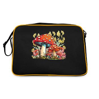 Champignon sauvage et lune Pas de temps, je cherche - Sac Retro - noir/or - Dos