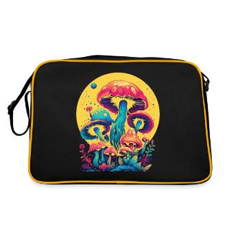Champignon sauvage et lune Pas de temps, je cherche - Sac Retro - noir/or - Dos