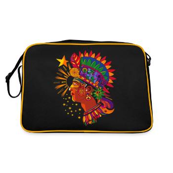 Mayan God Mayan Mythology Hunab Ku Star Warrior - Retro Bag - black/gold - Back