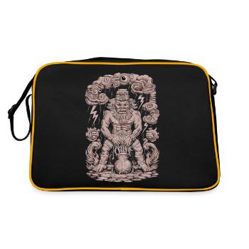 Mayan God Mayan Mythology Chaac is in the - Retro Bag - black/gold - Back