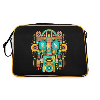 Mayan God Mayan Mythology Itzamna - Retro Bag - black/gold - Back