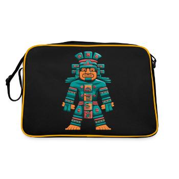 Mayan God Itzamna Mayan Mythology Illustration - Retro Bag - black/gold - Back