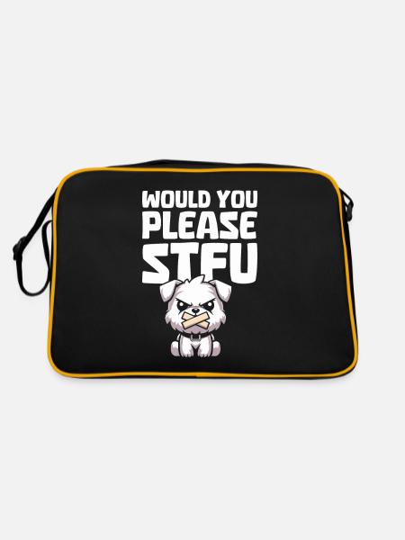 Wheaten Terrier Stfu Would You Please Shut Up - Retro Bag - black/gold - Back