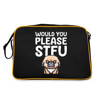 Pekingese Stfu Would You Please Shut Up - Retro Bag - black/gold - Back