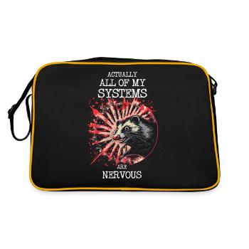 Actually All Of My Systems Are Nervous Opossum - Retro Bag - black/gold - Back