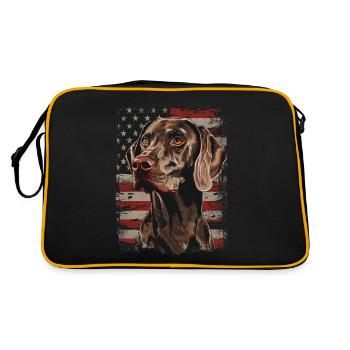 Braque de Weimar-Amérique États-Unis - Sac Retro - noir/or - Dos