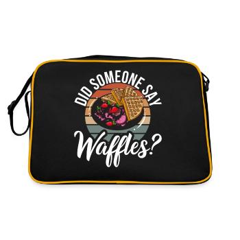 Waffle Lover Gifts - Retro Bag - black/gold - Back