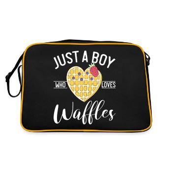 Waffle Lover Gifts - Retro Bag - black/gold - Back