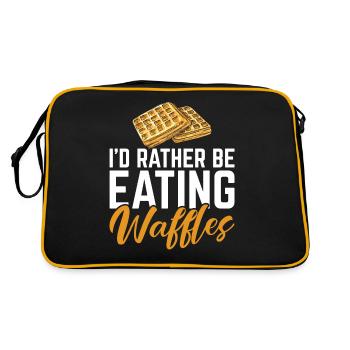 Waffle Lover Gifts - Retro Bag - black/gold - Back
