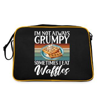 Waffle Lover Gifts - Retro Bag - black/gold - Back