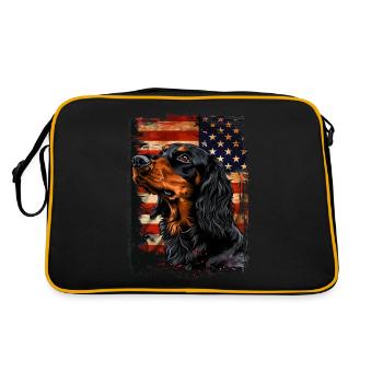 Gordon Setter Amérique États-Unis - Sac Retro - noir/or - Dos