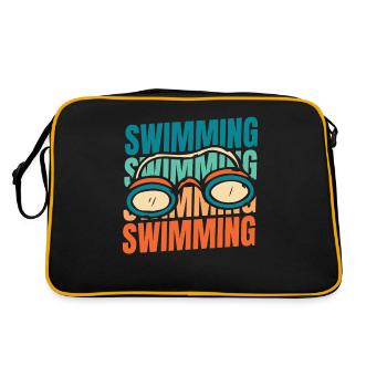 Schwimmen Schwimmer - Retro Tasche - Schwarz/Gold - Hinten