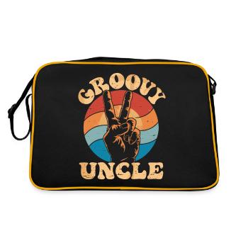Groovy Uncle Retro Vibes With Peace Sign - Retro Bag - black/gold - Back