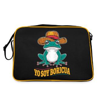 Yo Soy Boricua Grenouille Portoricaine avec chapeau - Sac Retro - noir/or - Dos