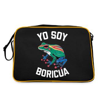 Yo Soy Boricua Frosch – Stolzes Puertoricaner - Retro Tasche - Schwarz/Gold - Hinten