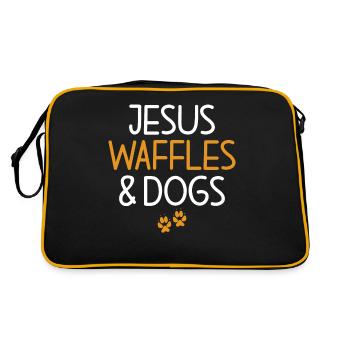 Waffle Lover Gifts - Retro Bag - black/gold - Back