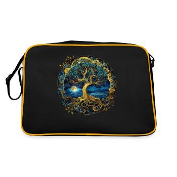 Nordic Celtic Tree Tree Of Life Tree Of Life - Retro Bag - black/gold - Back
