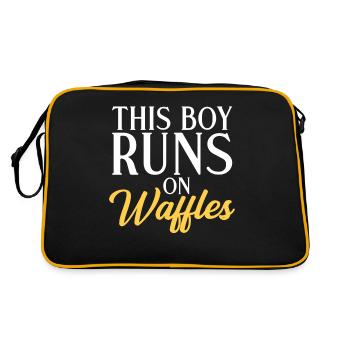 Waffle Lover Gifts - Retro Bag - black/gold - Back