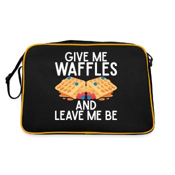 Waffle Lover Gifts - Retro Bag - black/gold - Back