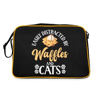 Waffle Lover Gifts - Retro Bag - black/gold - Back