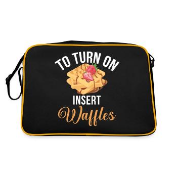 Waffle Lover Gifts - Retro Bag - black/gold - Back