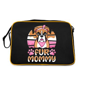 Boxer Chien Boxer Allemand Mère Chien Maman - Sac Retro - noir/or - Dos