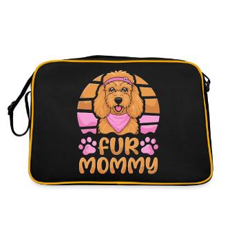 Golden Doodle Mutter Hundemama Fur Mommy - Retro Tasche - Schwarz/Gold - Hinten