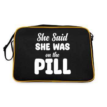 Elle a dit qu’elle prenait la pilule. Drôle - Sac Retro - noir/or - Dos