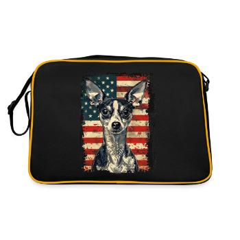 Lévrier italien, Amérique États-Unis - Sac Retro - noir/or - Dos
