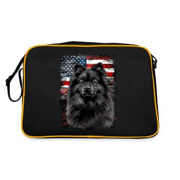 Keeshond Amérique États-Unis - Sac Retro - noir/or - Dos