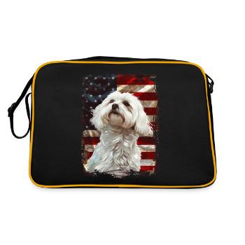 Maltese America États-Unis - Sac Retro - noir/or - Dos
